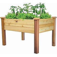 Elevated 2ft X 4-Ft Cedar Wood Raised Garden Bed Planter Box - 48L X 24W X 32H In.