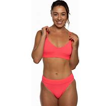 JOLYN Zoe High-Waisted Bikini Bottom, Cheeky Women's Athletic Swimsuit Bottom, Sport Bathing Suit Bottom For Women
