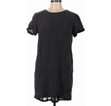 Casual Dress - Shift Crew Neck Short Sleeve: Black Dresses - Women's Size Medium