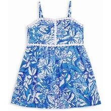 Lilly Pulitzer Little Girl's & Girl's Mini Haylan Dress - Blue Tang Flocking Fabulous - Size 2