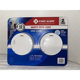 First Alert 10-Year Battery Photoelectric Smoke Alarm W/Safety Path Light 2 Pack