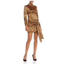 Likely Womens Brown Animal Print Long Sleeve Mini Sheath Party Dress Size: 10