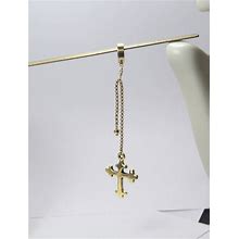 Large Cross Earrings.Men Gold Cross Earrings Gold Cross Earring For Men. Holy Confirmation For Girls, Christian Faith, Gift From Godparent
