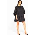 Who What Wear Dresses | Nwt Who What Where Black Sleeve Babydoll Flowy Tiered Mini Dress | Color: Black | Size: Xs