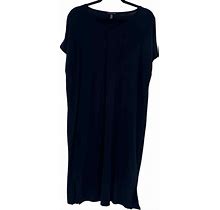 Eileen Fisher Black Jersey Knit Stretchy Dress Minimal Casual Medium