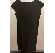 Eileen Fisher Side Zip Layering Short Sleeve Shift Dress Black Medium