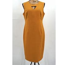 Evan Picone Dress Women 6 Goldenrod Yellow Sheath Lined