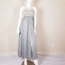 Kimchi Blue Dresses | Kimchi Blue Maxi Dress Empire Waist Lace Bodice S | Color: Cream/Gray | Size: S