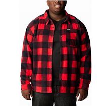 Columbia Big Tall Steens Mountain Printed Shirt Jacket Men's Clothing Mountain Red Check Print : 1X