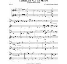 Symphony No. 5 in C Minor, First Movement Excerpt Sheet Music Download By Ludwig Van Beethoven For Violin Duet
