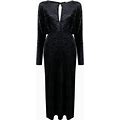 P.A.R.O.S.H. - Velvet Long-Sleeve Maxi Dress - Women - Polyamide/Elastane - M - Black