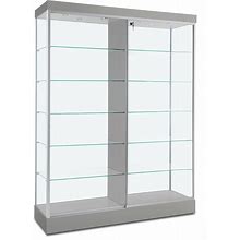 Retail Display Cases: Have Built-In-Wheels - Silver Laminate Finish