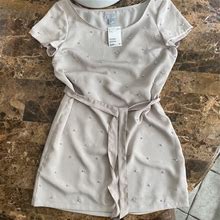 H&M Dresses | New! H&M Beaded Shift Top In Pristine Condition | Color: Cream/Gray | Size: 6