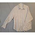 Geoffrey Beene Button Up Mens Sz Xl Striped Shirt Beach Resort