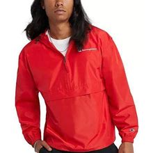 Champion Mens Lightweight Windbreaker | Red | Regular Medium | Coats + Jackets Windbreakers | Hooded|Packable|Wind Resistant