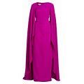 Teri Jon By Rickie Freeman Women's Cape-Sleeve Column Gown - Cerise - Size 14