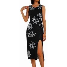Calsunbaby Halter Neck Bodycon Dress For Women Knitted Mixi Dress V Neck Backless Beach Dress E Girl Streetwear Black M