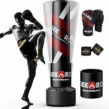 LEKARO Punching Bag 70" With Boxing Gloves, Heavy Boxing Bag With Stand For Adult Teens, Kickboxing Bag For MMA Muay Thai Fitness