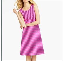 Talbots Dresses | Talbots Pink Striped Midi Dress | Color: Pink/White | Size: M