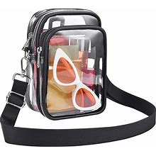 Clear Crossbody Bag Stadium Approved, Small Clear Bag With Removable Strap, 0.5mm Thickened Clear Purse For Concert Outfits And Festival Essentials
