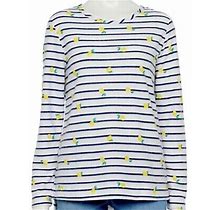 Croft & Barrow Terry Cloth Lemon Striped Sweatshirt | 1X