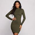 Windsor Dresses | Own Knit Ruched Mini Dress | Color: Green | Size: Xs