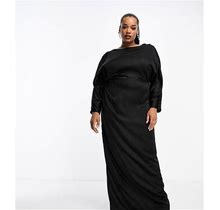 TFNC Plus Cowl Neck Maxi Dress In Black - Black (Size: 18)