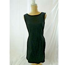 Ports Womens Sleeveless Knit Wool Sheath Dress Draped Back Black Size