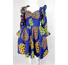 Ruffle Sleeve African Prints Dress