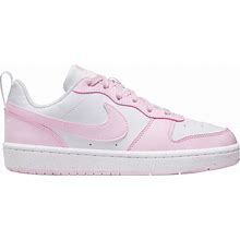 Nike Kids' Grade School Court Borough Low Recraft Shoes, Boys', Size 7, White/Pink Foam