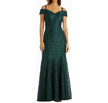R&M Richards Womens Plus Empire Waist Glitter Formal Dress