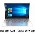 15.6 Inch Laptop Quad Core DDR 8GB RAM 512GB 1TB ROM For Intel Celeron J4125 Windows 10 Pro Computer Bluetooth Backlit Keyboard, 8G 128GB / EU