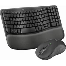 Logitech Wave Keys/Signature MK670/M550 L Wireless Ergonomic Keyboard & Optical Mouse Combo, Graphite (920-012059)