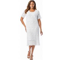 Plus Size Women's Crochet Dress By Jessica London In White (Size 20 W)