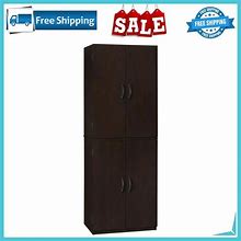 Mainstays 4-Door 5' Storage Cabinet, Dark Chocolate