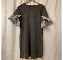 Luxology Dress Size M Gray With Cute Bell Sleeves