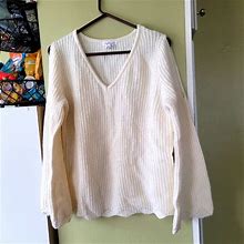 Venus Sweaters | Cream Knit Sweater | Color: Cream/White | Size: L