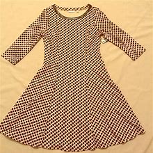 New York & Company Dresses | Nwt Ny&Co Large Tan Dress With Black Diamond Print | Color: Black/Tan | Size: L