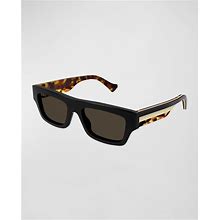 Gucci Men's Acetate Rectangle Sunglasses, Black, Men's, Sunglasses Square Sunglasses