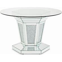 AICO Michael Amini Montreal Round Glass Dining Table