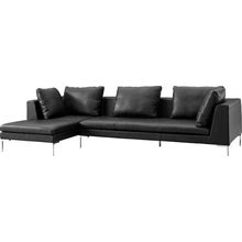 Charles Sectional Sofa Classic Suede-Charcoal / Large / Left