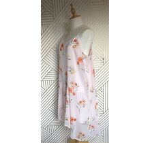 Who What Wear Women Dress Sheer Pale Pink Floral High Low Summer Sz