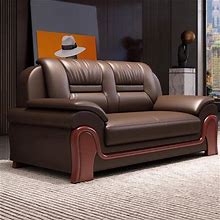 Red Barrel Studio® Torriana 87.8" Sofa Faux Leather In Brown | 36.22 H X 87.8 W X 33.46 D In | Wayfair 2B97fef0f2de44f8f0f7c8f69f36cf6d
