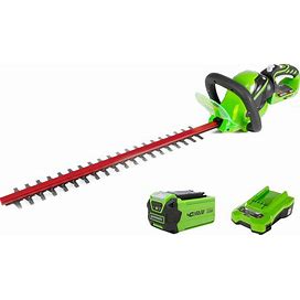 Greenworks 40V 24" Cordless Hedge Trimmer, 2.0Ah Battery And Charger Included