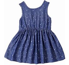 4T Kid Girls Dress Elegant Dress Toddler Girl Sleeveless Ruffled Layer Princess Dress Sleeveless Little Star Prints Dress Blue 4-5 Years