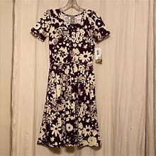 Lularoe Dresses | Disney Lularoe Amelia Dress | Color: Purple/White | Size: Xs