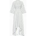CO, Striped Asymmetric Maxi Dress, Women, White, M, Dresses, Materialmix