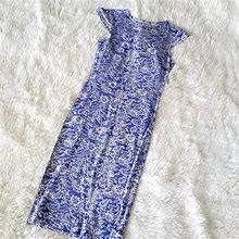 Asos Petite Dresses | Asos Sleeveless Midi Dress 0 | Color: Blue/White | Size: 0