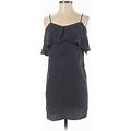 ATM Casual Dress - Shift V Neck Short Sleeves: Blue Polka Dots Dresses - Women's Size Small