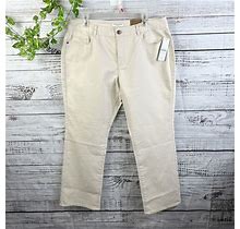 Coldwater Creek Pants Size 16 Petite Tan Stone Denim Natural Fit Mini Bootcut